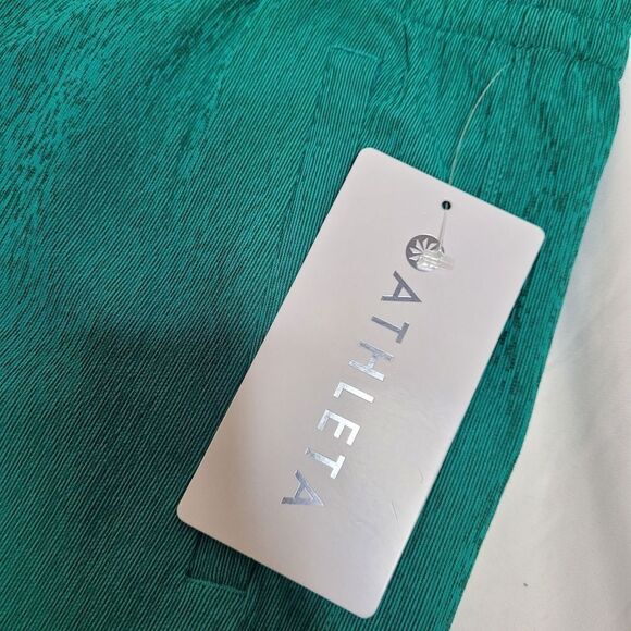 NEW Athleta kelly green echo wide leg cropped pull on trouser pants 14 - Picture 4 of 12